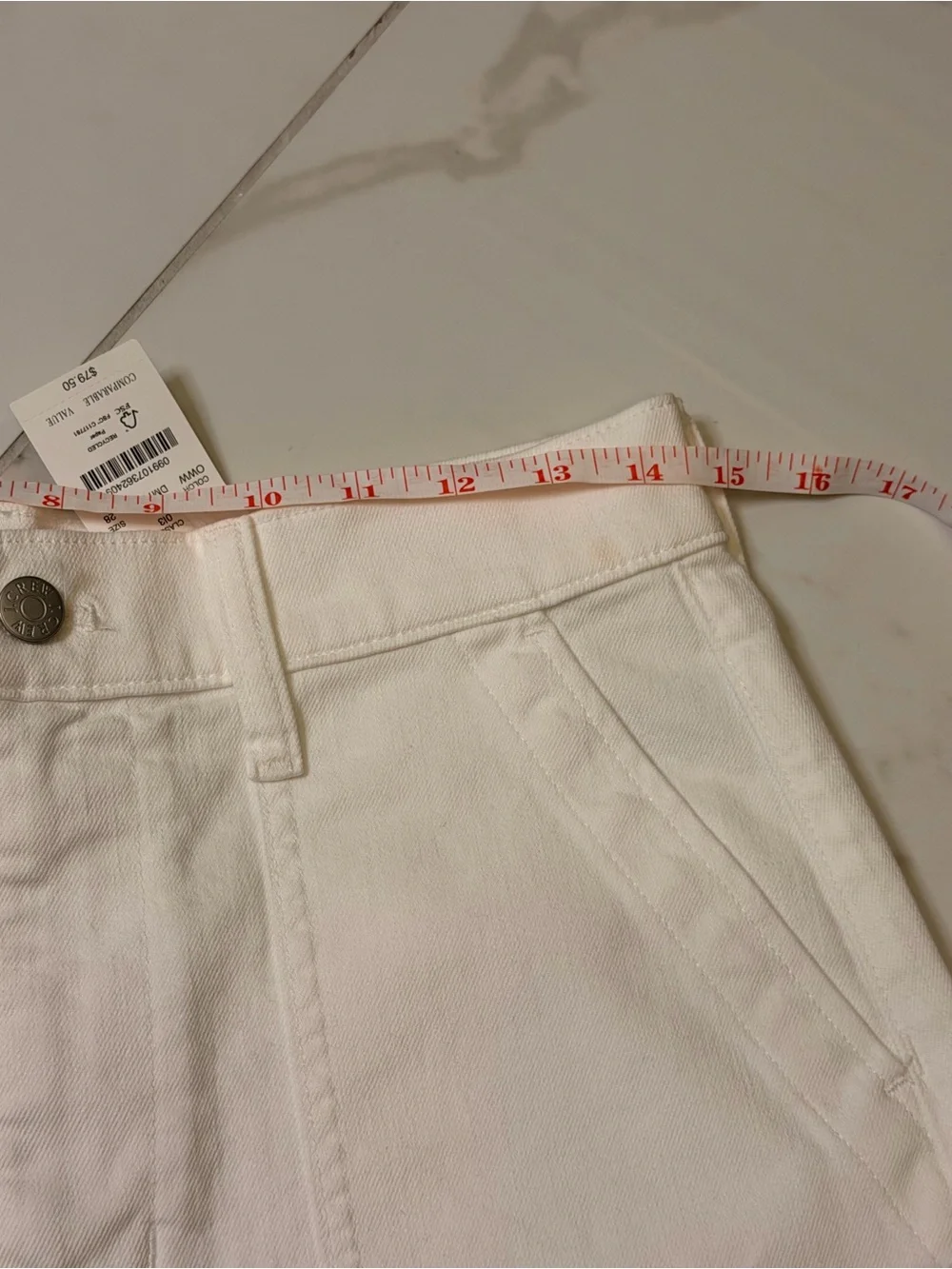 J. Crew White High-Rise Denim Shorts